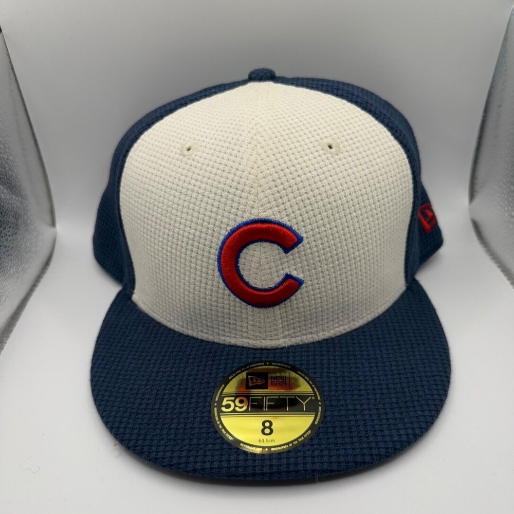 New Era 59FIFTY Chicago Cubs Blue/White Thermal Front Fitted Hat Size 8